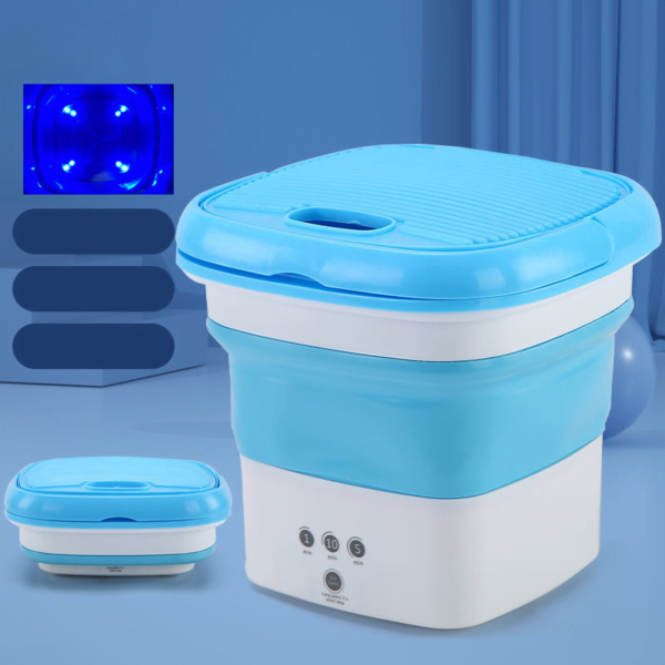 Blue Mini folding washing machine