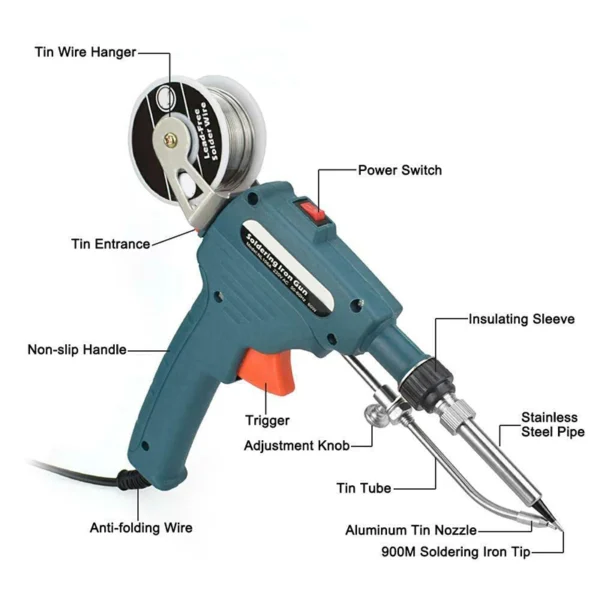 auto feeding soldering tool